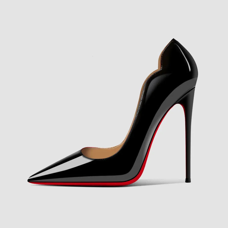 New Black High Heels for Women with Slim Heels, Pointed and sexy Professional White Plus Size Single Shoes