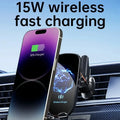 UYUXIO Wireless Car Charger Fast Charge Manual Clamping Air Vent Car Phone Holder for Samsung Android Phones iPhone 16 15 14 13