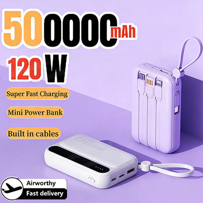 120W 500000mAh PowerBank Large Capacity Cables | SAMAG