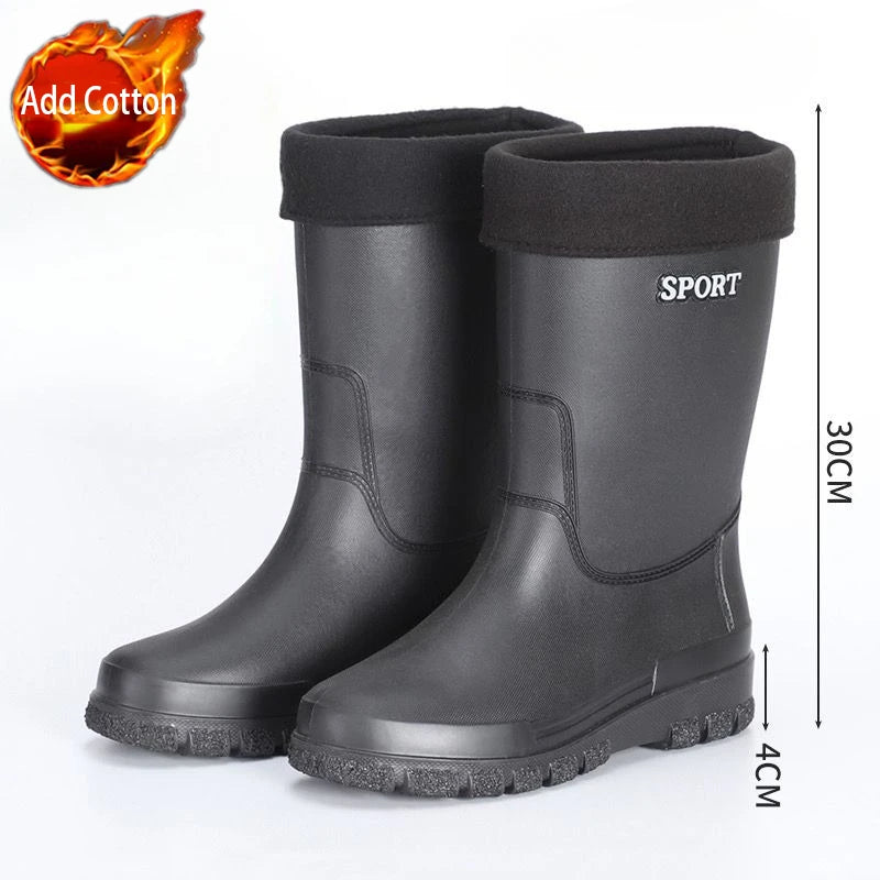 Summer Short Young Men's Rain Boots Motorcycle Gum Fashion Adult On Offer Gumboots Plastic Waterproof and Non-slip Male Shoes