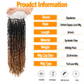 Ombre Faux Locs Wig with Baby Hair Square Part Full Lace Synthetic Braided Lace Front Wig Knotless Braided Wig with Curly Ends