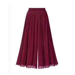 Women High Waist Polka Dot Pleated Wide Leg Pants Elastic - View 9 | SAMAG
