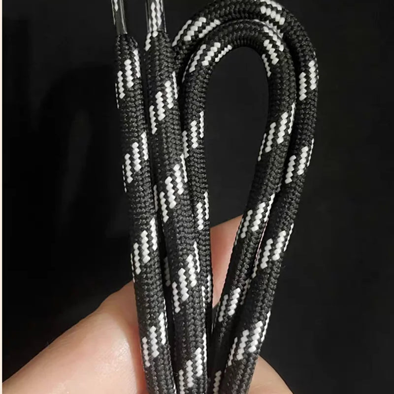 1 Pair Dot Thread Twill Round Rope Shoelaces Sneaker Sport DE Training Shoes White Leather Leisure Casual DIY Shoes Lace