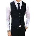 Fashion Men Vests Waistcoat Solid Color V Neck Sleeveless Buttons Blazer Plus Size Formal Business Jacket Vests Chaleco Hombre