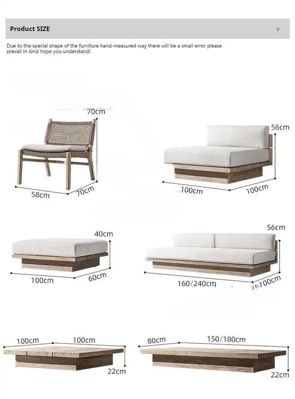 Japanese Style Waterproof and Sunscreen Garden Sofa, Minimalist Designer, Modern Garden Sofa, Artistic Outdoor Furniture, Divano