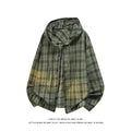 Unisex Plaid Long Sleeve Hooded Shirt Loose Sun | SAMAG