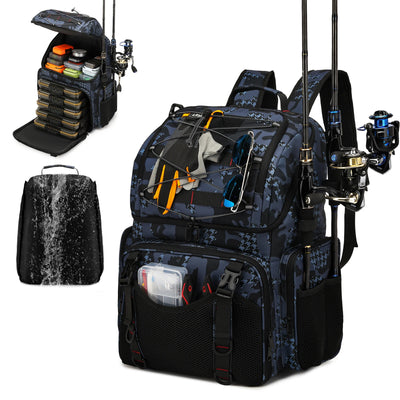 Fishing Backpack 45L Cooler Tackle Storage Bag with Rod | SAMAG