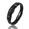 Luxury Vintage Multilayer Brown Leather Stainless Steel  Men Bracelet Bead Bracelet Jewelry Male Wrist Bangle Christmas Gifts