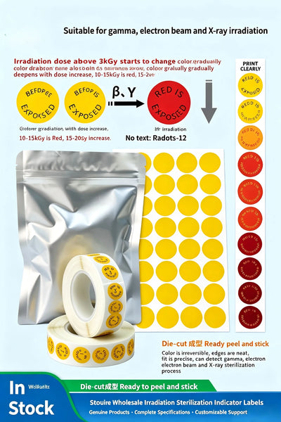Radiation Exposure Stickers, Gamma/E - beam Irradiation | SAMAG