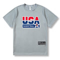 Loose Men Running 2023 Outdoor Street Basketball Gym Short Sleeve Letter Print T Shirt Summer Quick Dry Fitness Bodybuilding