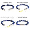 JD Natural Stone Stainless Steel Tube Secret Message Bracelet Women Men Cool Can Place Notes Friendship Couples Wishing Jewelry