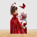 Red Dress Quinceanera Princess 15 Year old Birthday Party Decor  Backdrop Baby Shower Covers Arch Photography Background Props