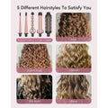 5 In 1 Curling Iron Wand Set, Instant Heating, With 4 Ceramic Barrels And 1 Curling Iron Brush