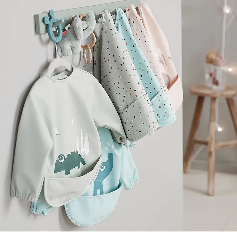 Cute Baby Bibs Waterproof Oil Proof Apron New Double Buckle Washcloth Feeding Bib Soft Burp Cloth For Boy Girl Bandana Bibs