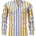 Men'S Elegant Striped Long Sleeve Button-Up Shirt | SAMAG