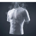 Men 3D Muscle Shaping Compression Tee Knitted Short Sleeve Shaperwear Gym Running Fitness Body Shaping Sport T-shirt