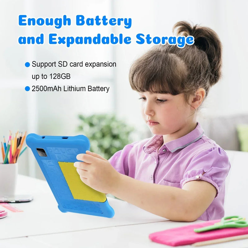 URAO 7 Inch Kids Learning Tablet Bundle Writing Board Drawing Tablet Headphones Stylus Bag Parental Controls Android13 5GB+32GB