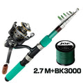Telescopic Spinning Sea Fishing Rod and Reel Combo Superhard Short Jigging Pole 1.8-3.6m Baitcasting Wheel 5.2:1 High Speed
