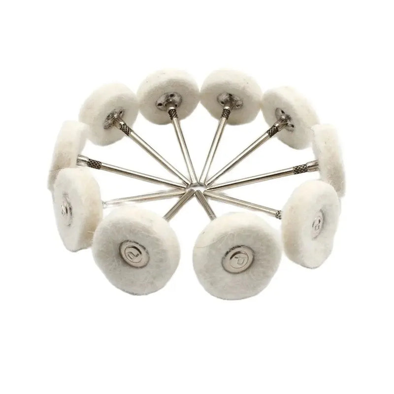 10PCS Jewelry Polishing Wheel Cloth Cotton Wool Brass Steel Wire Abrasive Brush For Rotary Tools 2.35 Shank