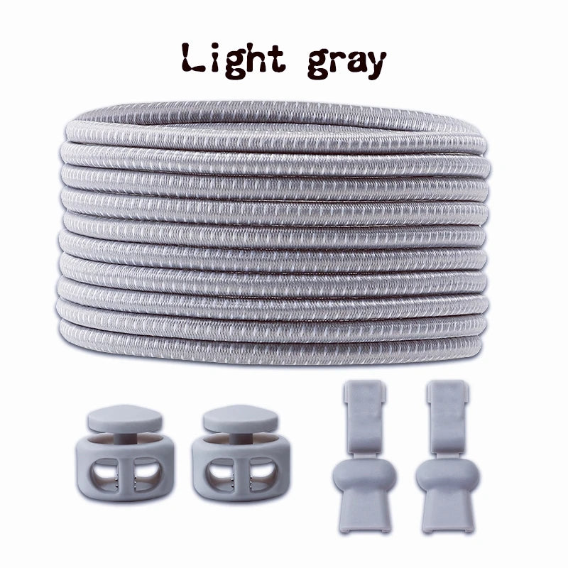 1 Pair Elastic Shoelaces Kit with Push Button Lock Stretch No Tie Shoe Laces for Running Sneakers Sports Shoes Adults Kids