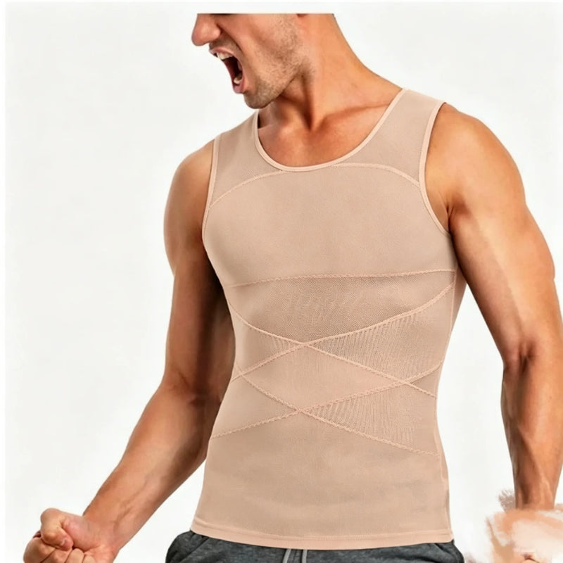 Men Compression Shirts for Men Shapewear Chest Abdomen Control Body Shaper Slimming Undershirt Workout Vest Tank Top