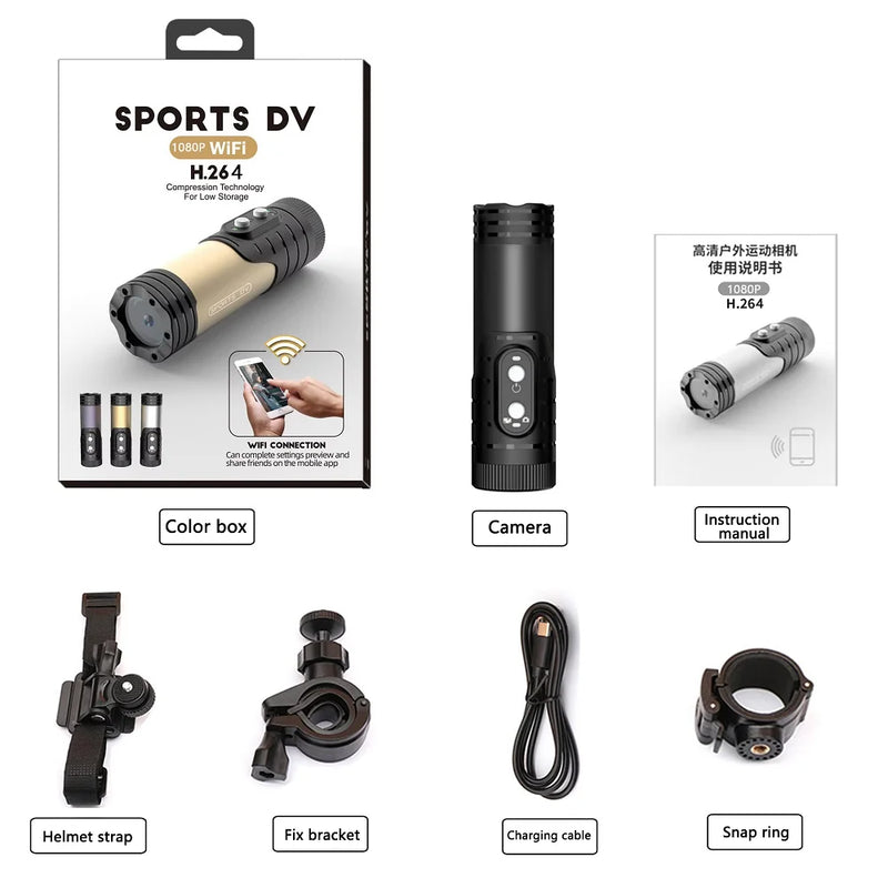 FHD WIFI Sport DV H.264 Bike Mini Camera 1080P Portable Bicycle Mtb Helmet Action Cam Cycling Motorcycles Waterproof Bodycam