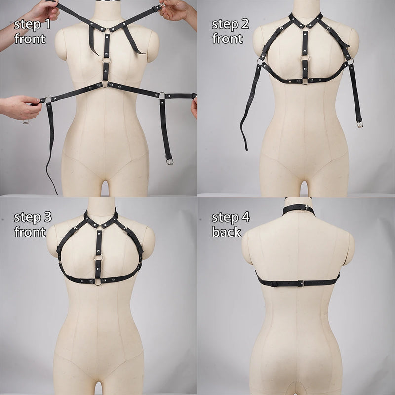 Fashion Belt Street Style Chest Harness Suspenders for Women Decoration Punk Rock Leather Gothic Clothing - Visuel 5 | SAMAG