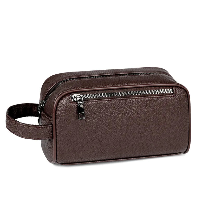 Customized Name Men's Business Handbag Made of Soft Leather, Large Capacity, PU Leather Outdoor Travel Storage Bag