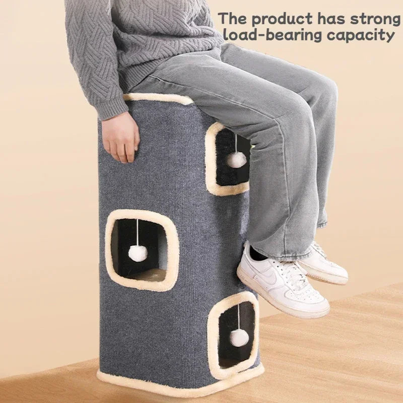 Indoor Cat Bed Cat Cave Bed Winter Warm Cute Cat Condo Hideaway Hut Modern Furniture for Multi Pets Washable