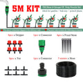 50-5M 1/4'' Hose Adjustable Drippers Automatic Watering Kit for Garden Greenhouse Home Outdoor Sprinkler Drip Irrigation System