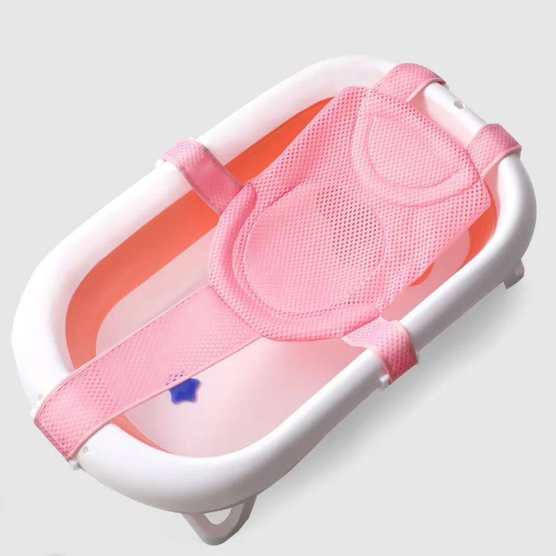 Baby Bath Cushion Pad Newborn Infant Bathtub Mat Supporter Net Summer Nonslip Floating Bathing Five point Adjustable Bath Mat