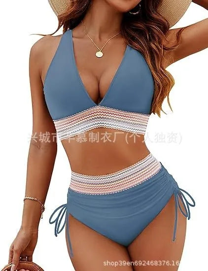 Women's Sleeveless High Waist Halter Neck Bikini | SAMAG