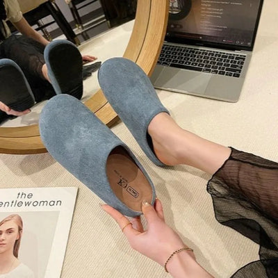 Women Lazy Slipper Slip On Mule Closed Toe Thick Sole | SAMAG