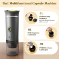 Portable Capsule Coffee Machine, Electric Espresso Machine, Fully Automatic Wireless Heating. Outdoor Car-Mounted Household Ital