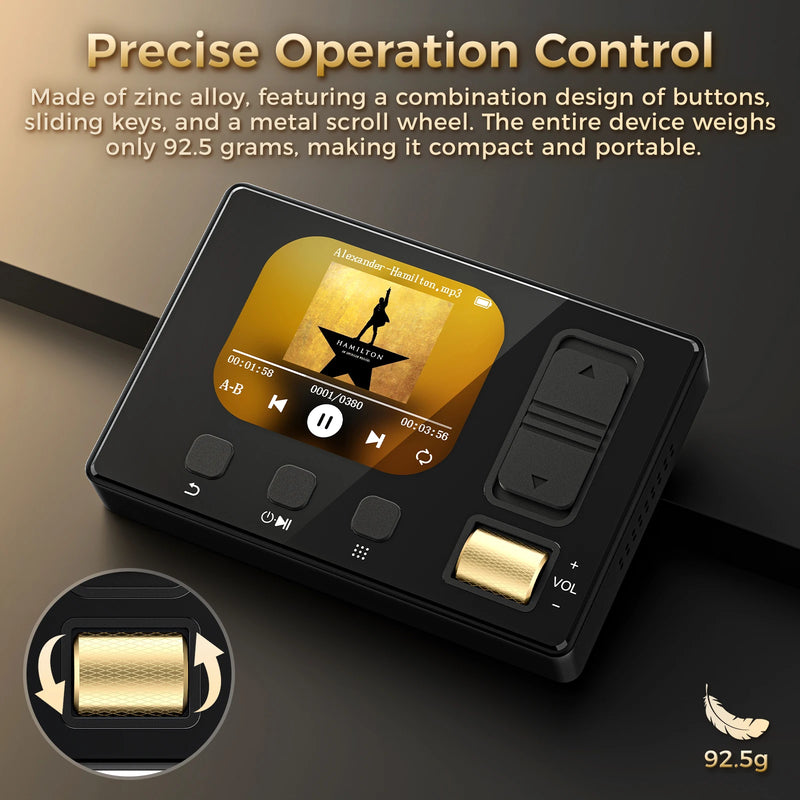 Bluetooth 5.3 MP3 Player | Diofox HiFi Lossless Audio,32GB,6 EQ,FM Radio,TF Card 128GB Max,Portable Player