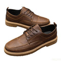 Men's Casual Leather Shoes Trendy Summer Breathable Black Work Shoes Casual Classic Fashion Formal Comfortable Flat Shoes