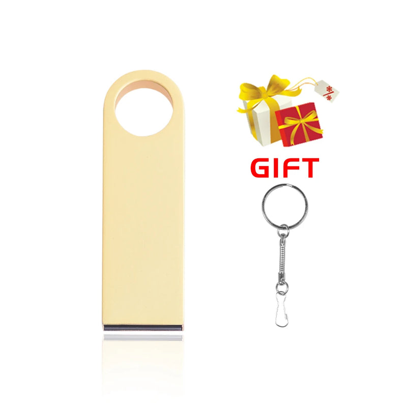 USB Flash Drive 128GB Pendrive 128GB Memory Stick 32GB 4GB Metal 64 GB Pen Drive 8GB USB Stick 16 GB Free Chain USB Flash Drives