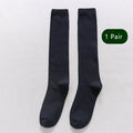 Men Long Socks Knee High Cotton Solid Business Soft | SAMAG