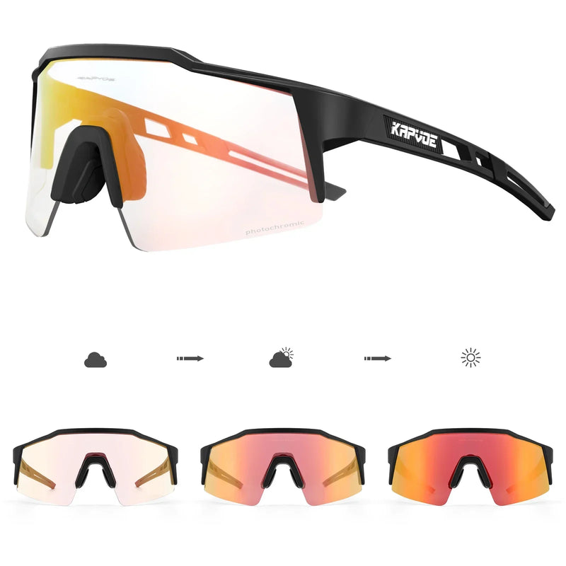Kapvoe Red Photochromic Cycling Sunglasses for Men Blue | SAMAG