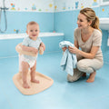 Baby Bath Shower Stand Floor Standing Adjustable Shower Tower for Toddler Standing Up Themselves, Grey/Pink/Khaki Ergonomic Standing Bath Support for 6-36 Months Baby