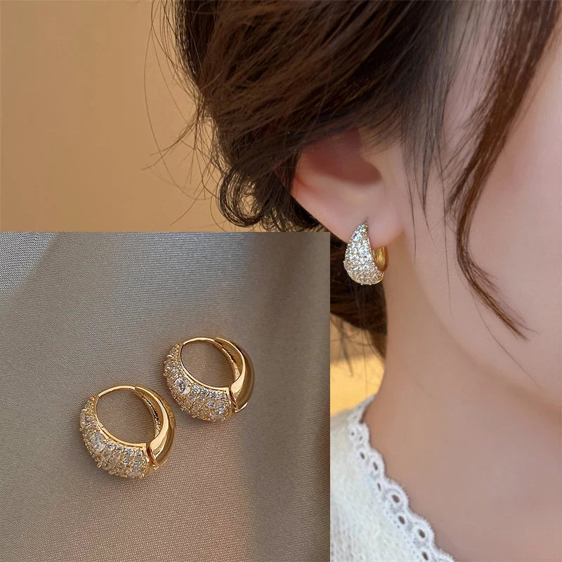 VENTFILLE 925 Sterling Silver CZ Star Moon Asymmetric Hoop Earrings for Women Girls Gold Silver Color Party Jewelry Gifts