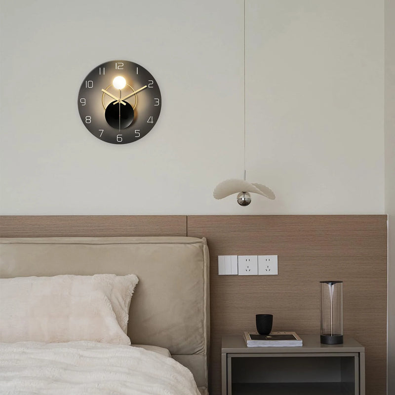 Wall Clock for Living Room Decor Kitchen Wall Clocks Battery Operated Round Glass Decorative Wall Clock Non Ticking