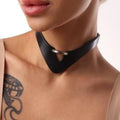 Women's Bondage Lingerie Leather Collar Harness Woman Erotic Leather Neck Harness Fetish Wear Women Neck Accessorie