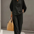 Ladies' Leisure Shirt Set, Lazy and Relaxed Feel, Top Choice for Commuting and Vacation, Lightweight and Slightly Sheer