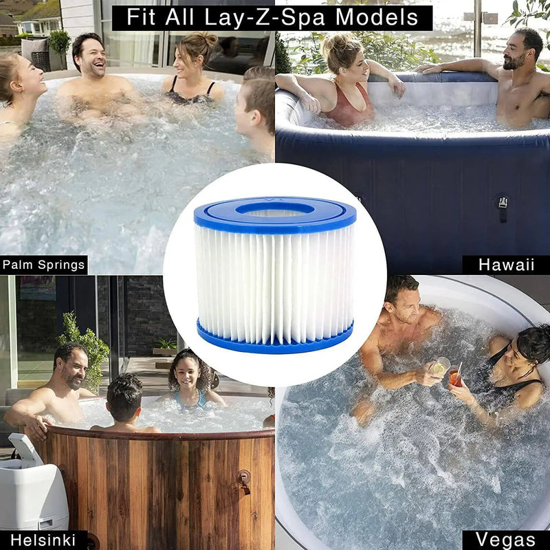 6pcs for Lay Z Lazy Hot Tub Spa Pool Miami Vegas Monaco Cartridge Filters VI Outdoor Garden Spas Pool Filters Cleaning Tool