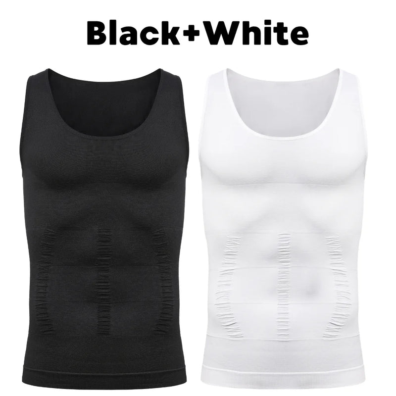 1/2 PCS Men‘s Seamless Shapewear Vest Abdomen Control Compression Top Breathable Cool Summer Undershirt for Daily Casual Fitness
