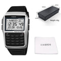 Men's Top Luxury LED Multifunction Calculator Watch Luminous Electronic Numeric Watch Keyboard Style