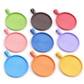 New Fashion 10pcs 25mm Inner Size Multi Colors Plated Classic Simple Style Cabochon Base Setting Charms Pendant