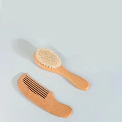 Comb and brush set baby care beech wood and gift TG183 | SAMAG