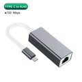 USB Type C Ethernet Adapter 1000/100 Mbps RJ45 Network Card for Mac PC Windows XP 7 8 10 Android - USB LAN Internet Cable